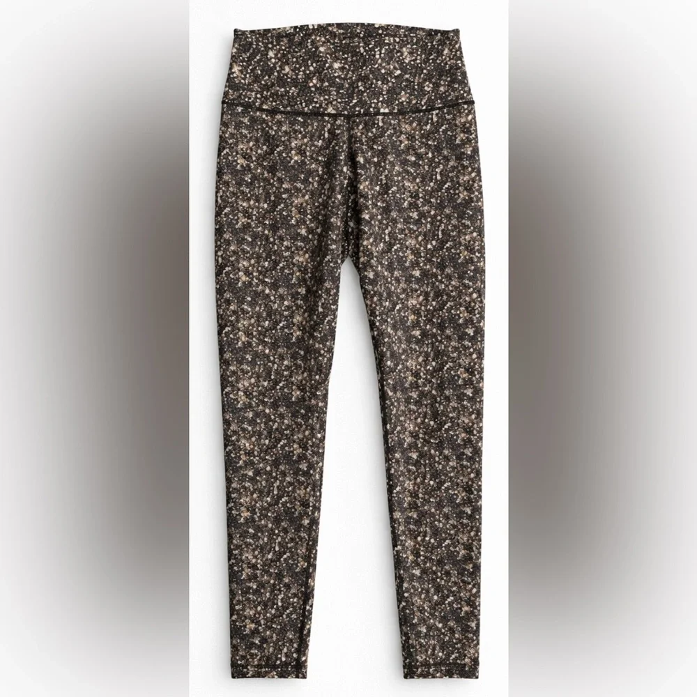 Lululemon Gold Confetti Dot Print Wunder Under Leggings Size 8